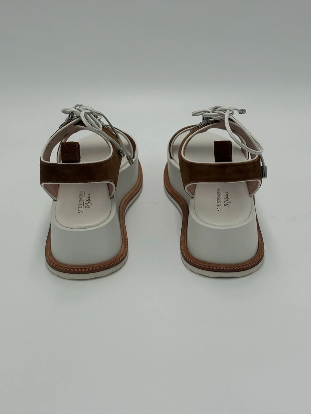 Kate Bosworth Matisse Brown and White Lace-Up Platform Sandals